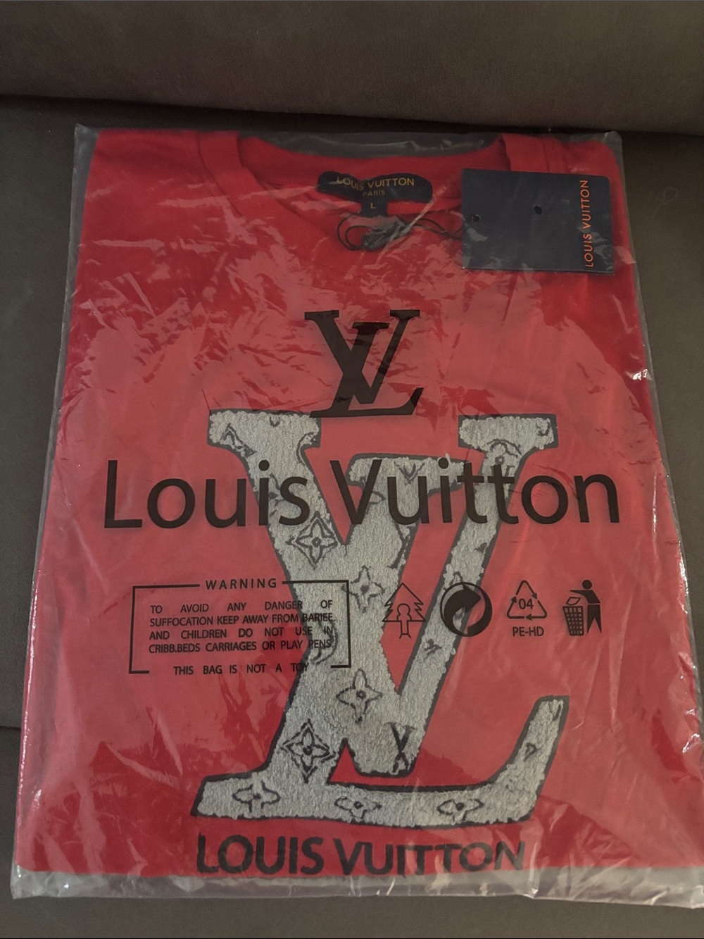 Louis Vuitton Men's Red LV Graphic Tee
